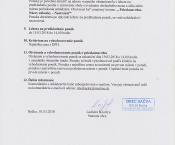 Úradná tabuľa / 28.02.2018